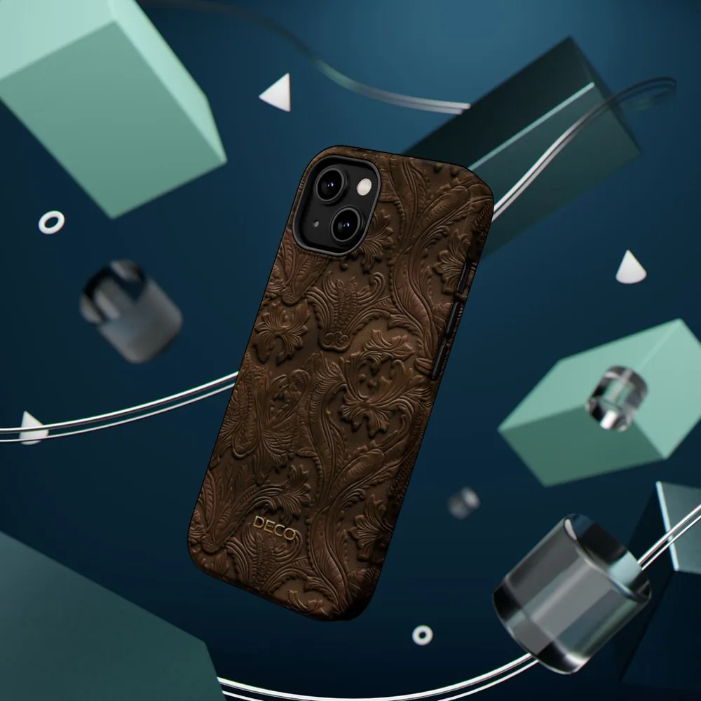 Classic Tooled Western Leather MagSafe Impact-Resistant Phone Case