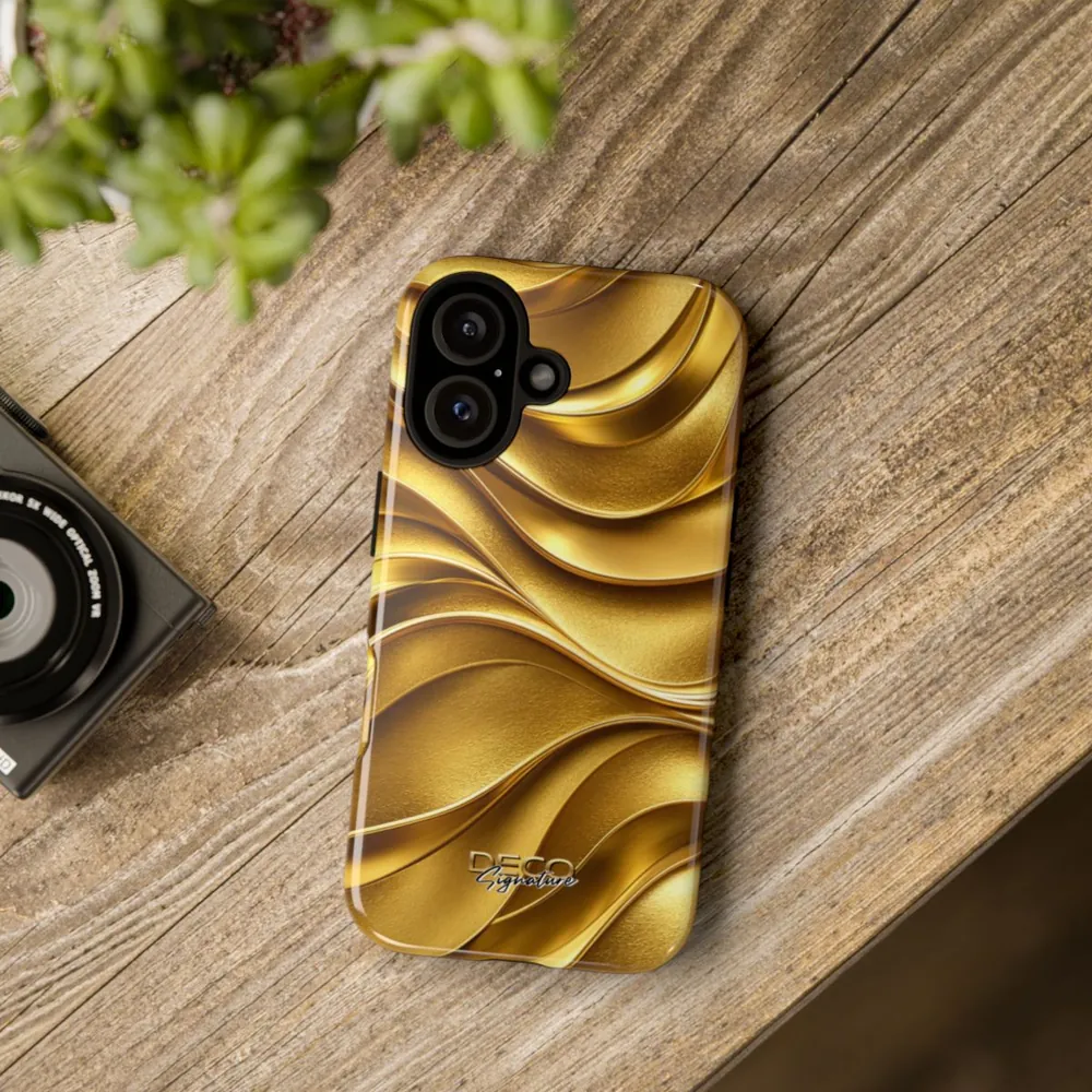 Luxury Liquid Gold Texture DECO Signature Tough Phone Case