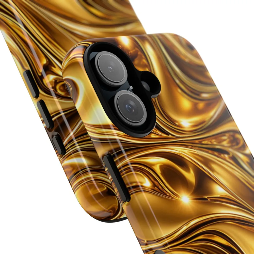 Luxury Liquid Gold DECO Signature Tough Phone Case