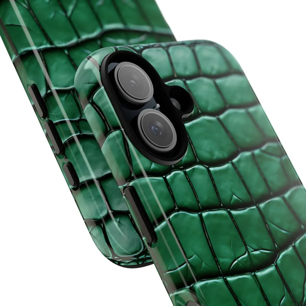 Emerald Alligator Skin Tough Phone Case