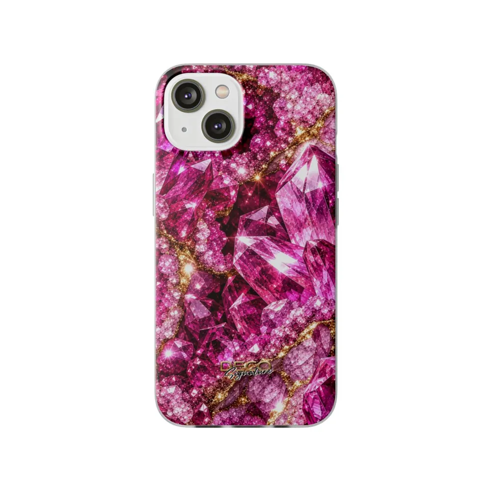 Luxury Sparkling Pink Sapphire DECO Signature Phone Case