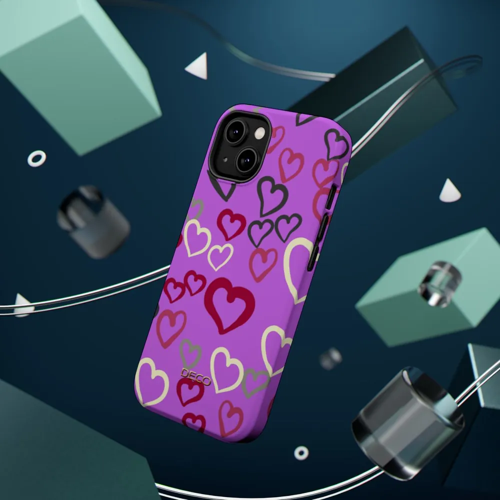 Painted Hearts MagSafe Impact-Resistant Phone Case