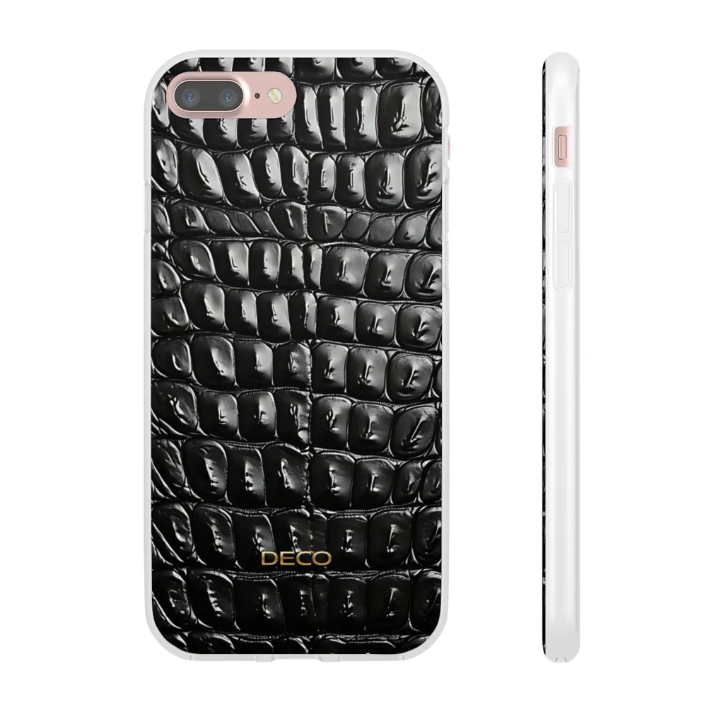 Black Crocodile Skin Phone Case