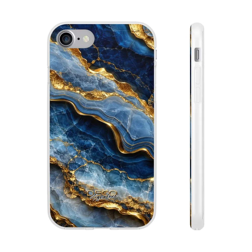 Luxury Textured Blue Onyx DECO Signature Phone Case