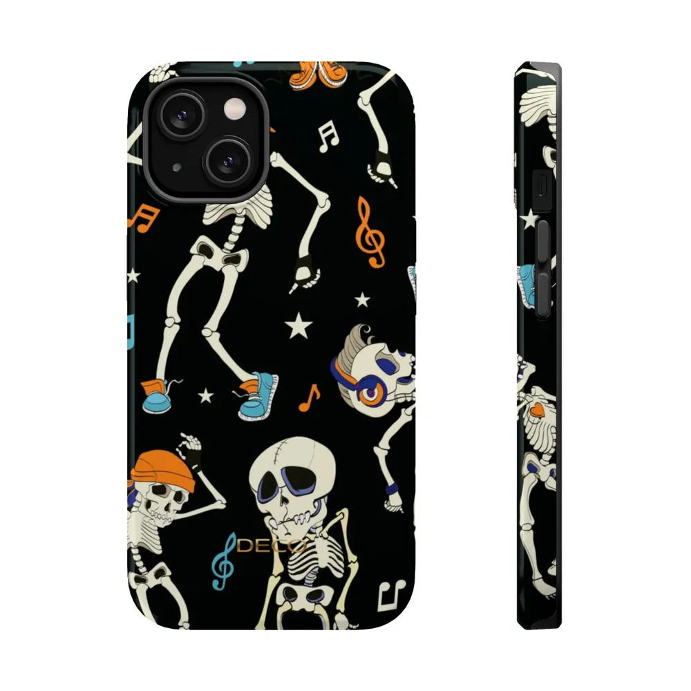 Dancing Skeletons Spooky Halloween MagSafe Impact-Resistant Phone Case