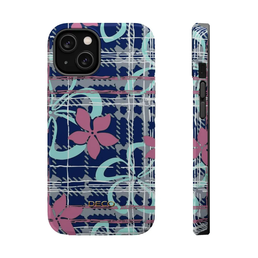 Digital Floral Plaid MagSafe Impact-Resistant Phone Case