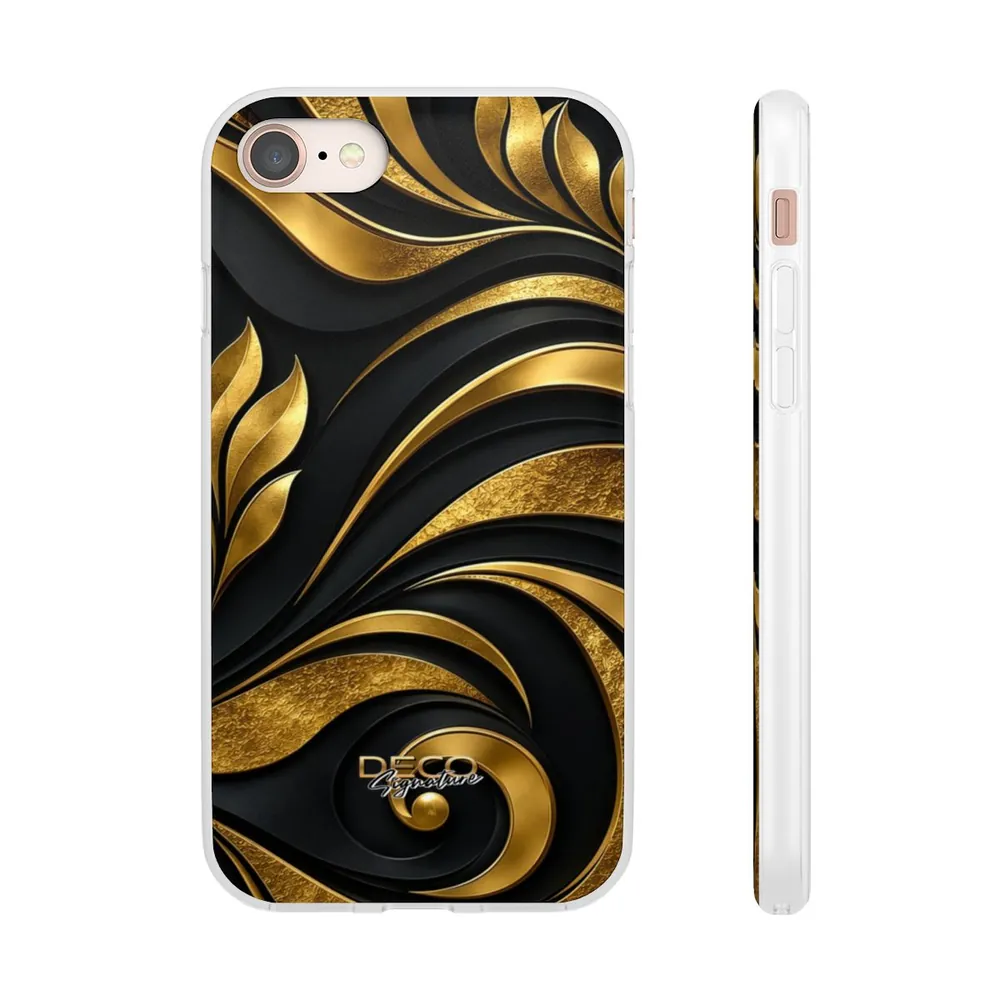 Luxury Textured Black & Gold Inlay DECO Signature Phone Case