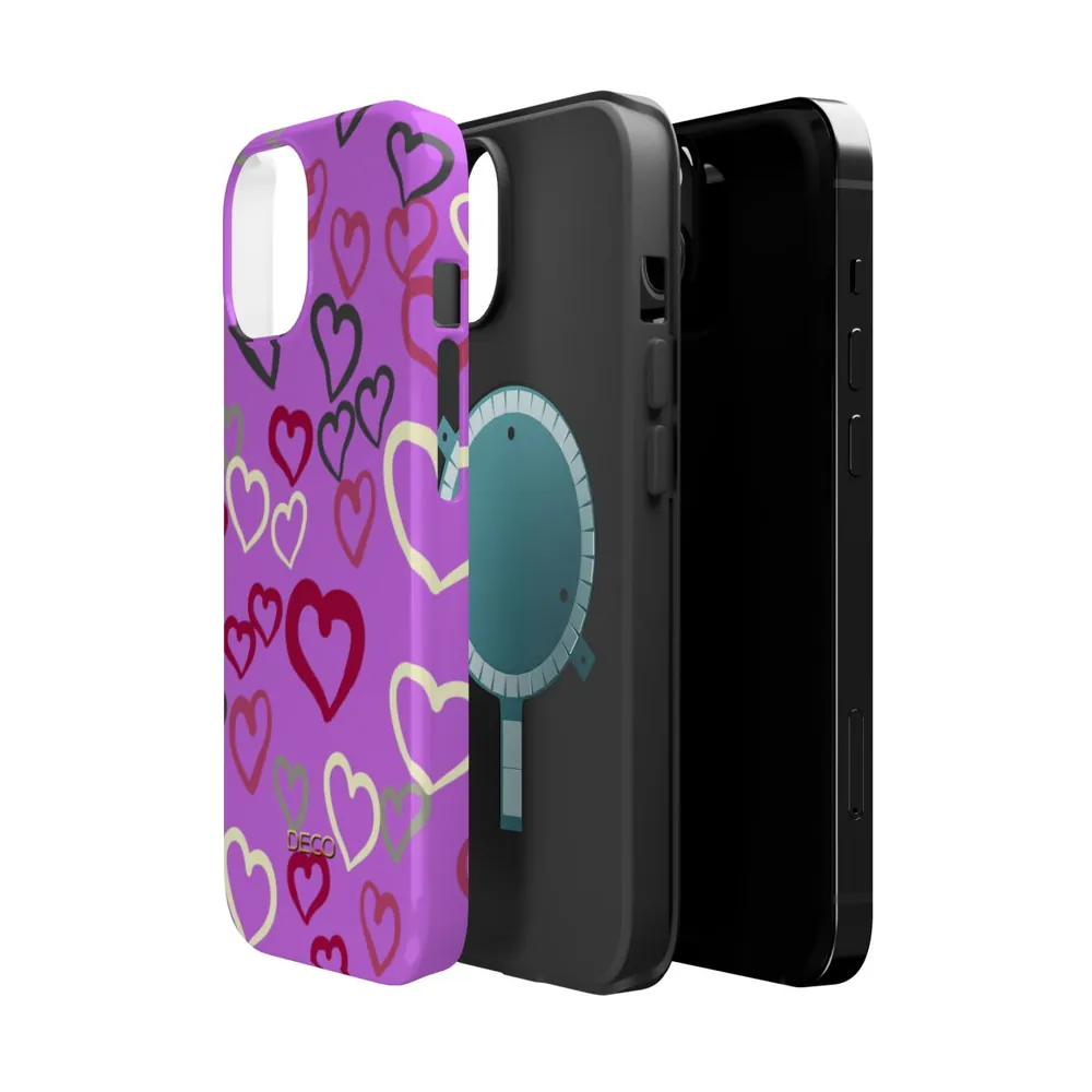Painted Hearts MagSafe Impact-Resistant Phone Case