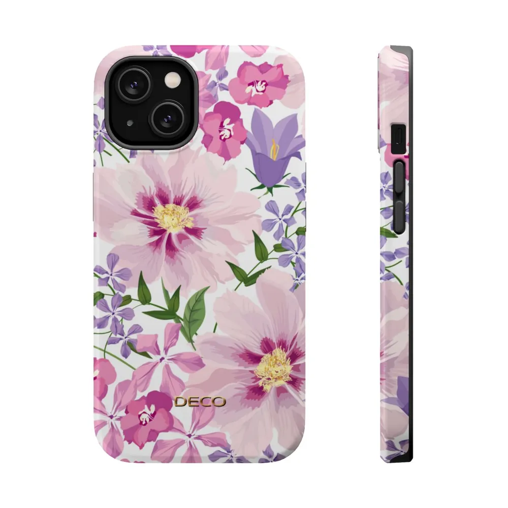 Pastel Pink Peonies Floral MagSafe Impact-Resistant Phone Case