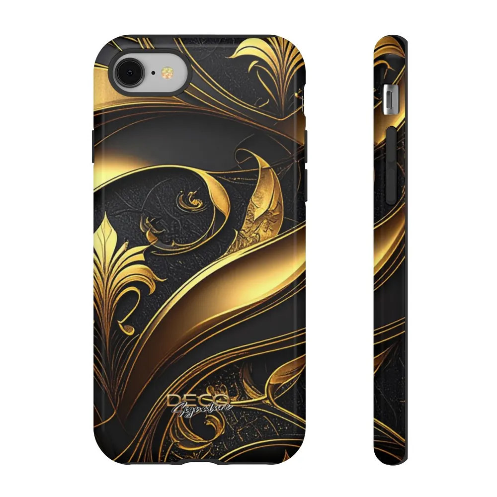 Luxury Black & Gold Inlay DECO Signature Tough Phone Case