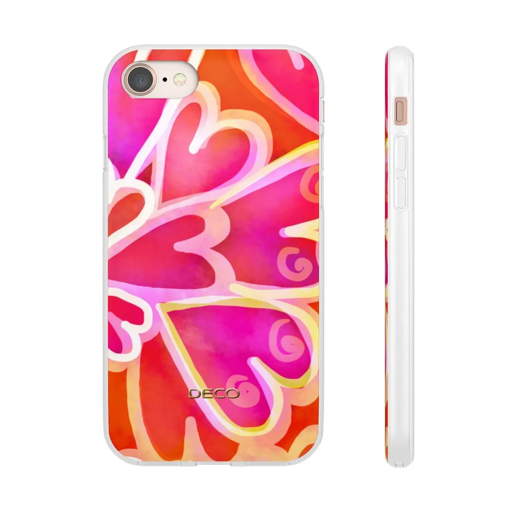 Painted Hearts Watercolor Phone Case