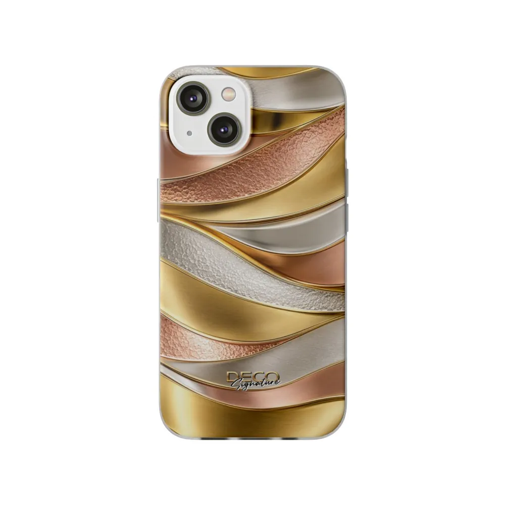 Luxury Textured White, Yellow & Rose Gold DECO Signature Phone Case