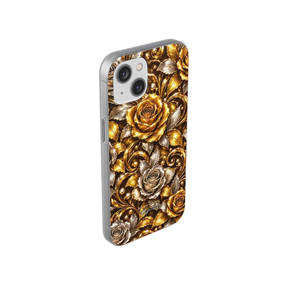 Luxury White & Yellow Gold Roses DECO Signature Phone Case