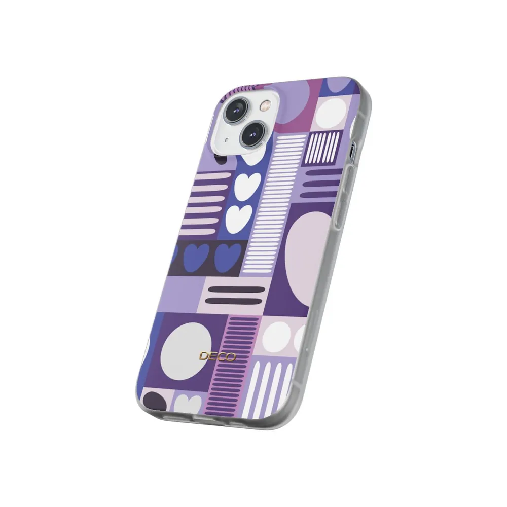 Deep Purple Graphic Hearts Phone Case