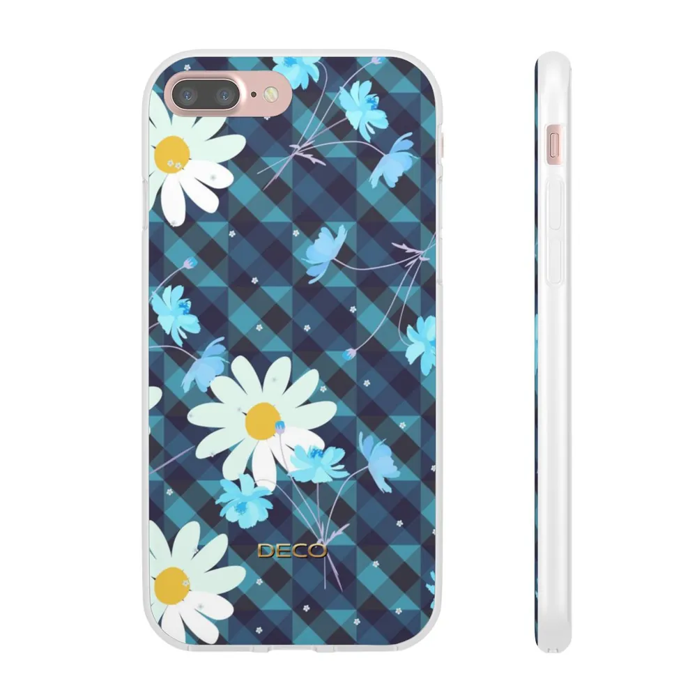 Daisy Blue Gingham Plaid Phone Case