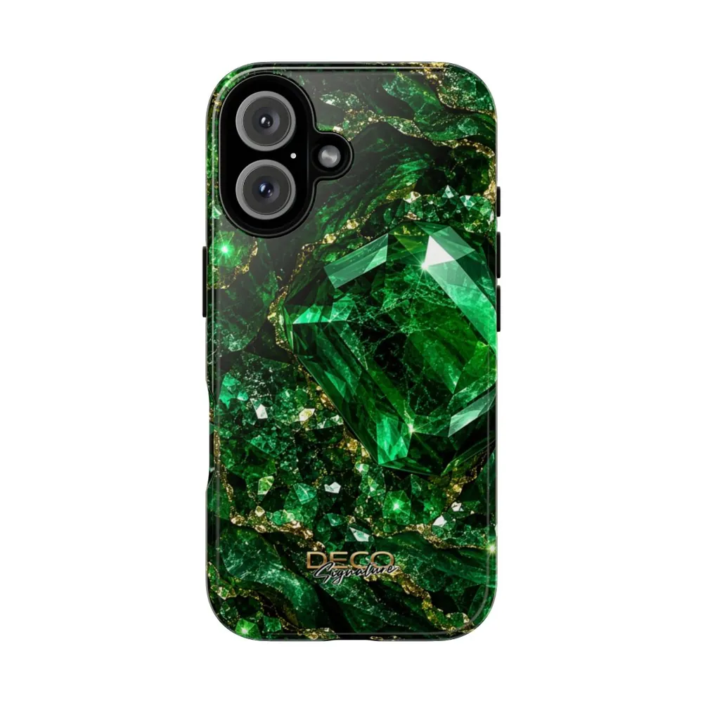Luxury Sparkling Emerald DECO Signature Tough Phone Case