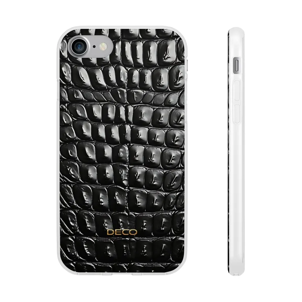 Black Crocodile Skin Phone Case