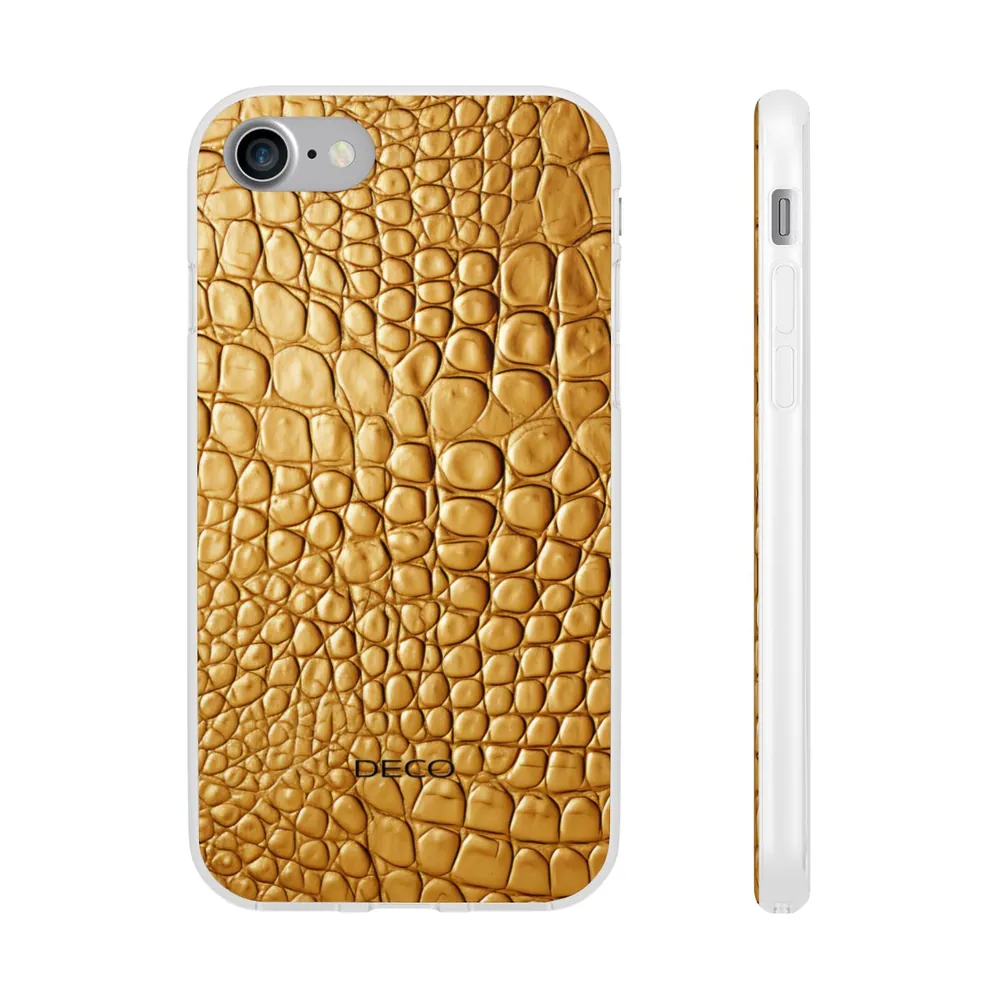 Gold Crocodile Skin Phone Case