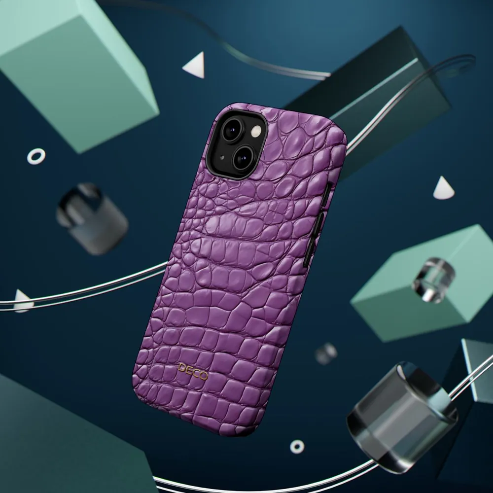 Lavender Alligator Skin MagSafe Impact-Resistant Phone Case