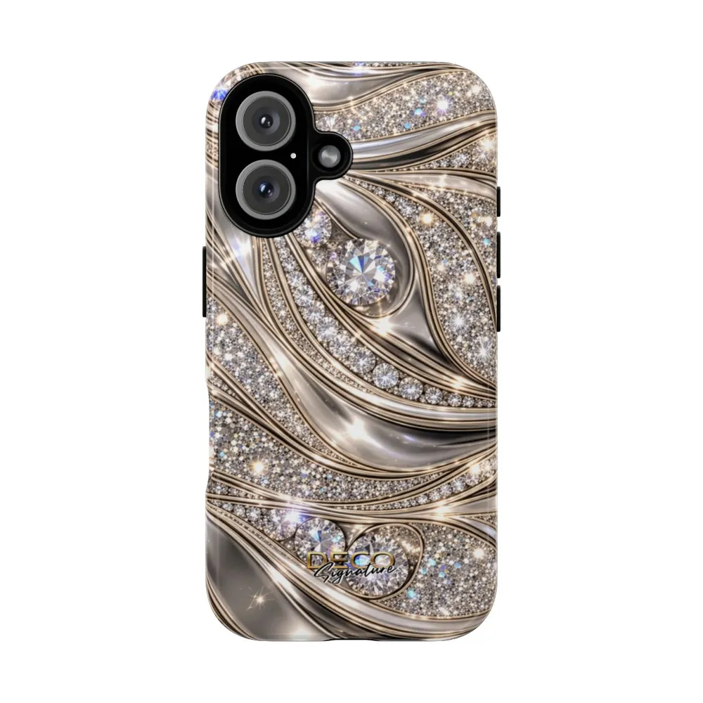 Luxury Sparkling Diamonds & Platinum DECO Signature Tough Phone Case