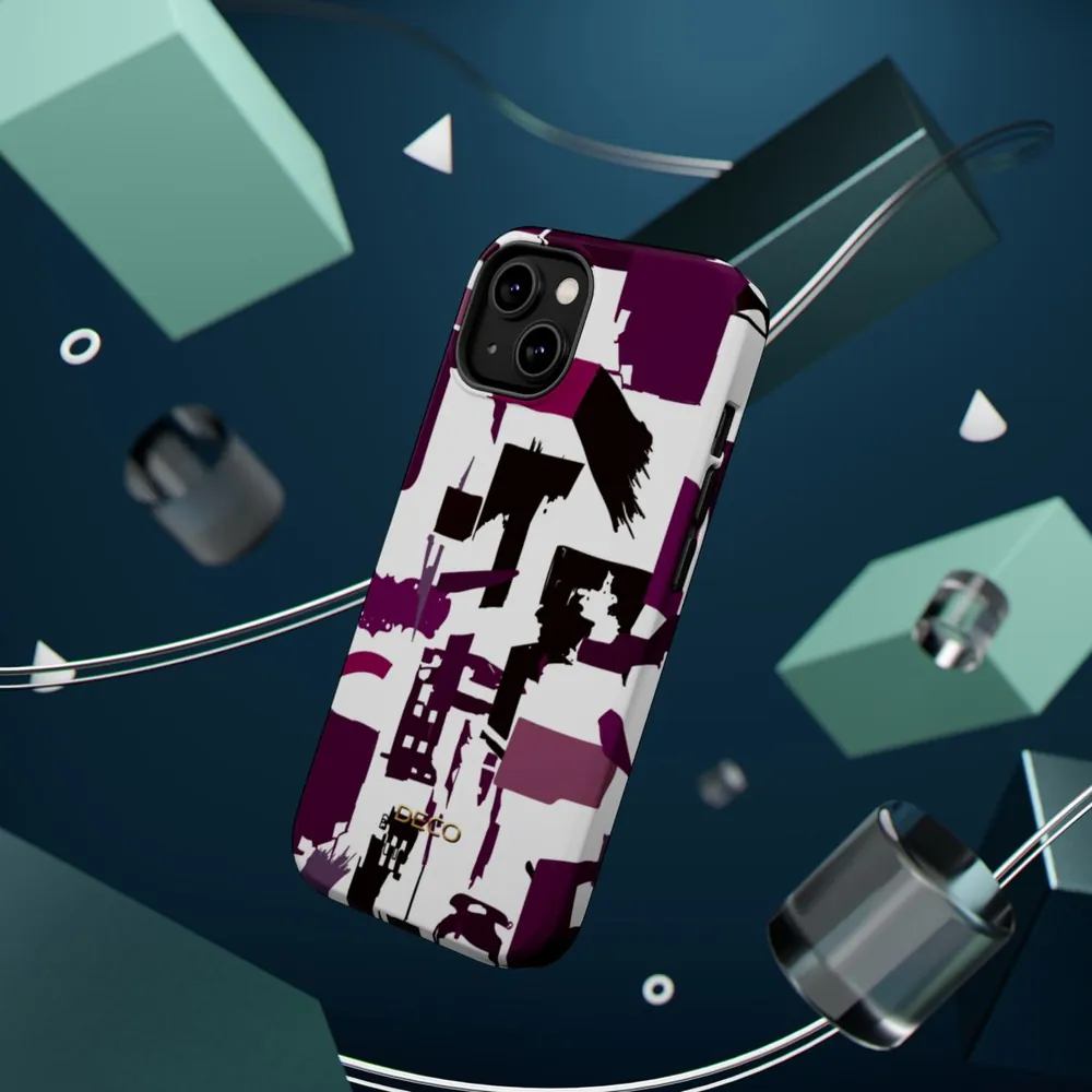 Distressed Geometric Grunge MagSafe Impact-Resistant Phone Case