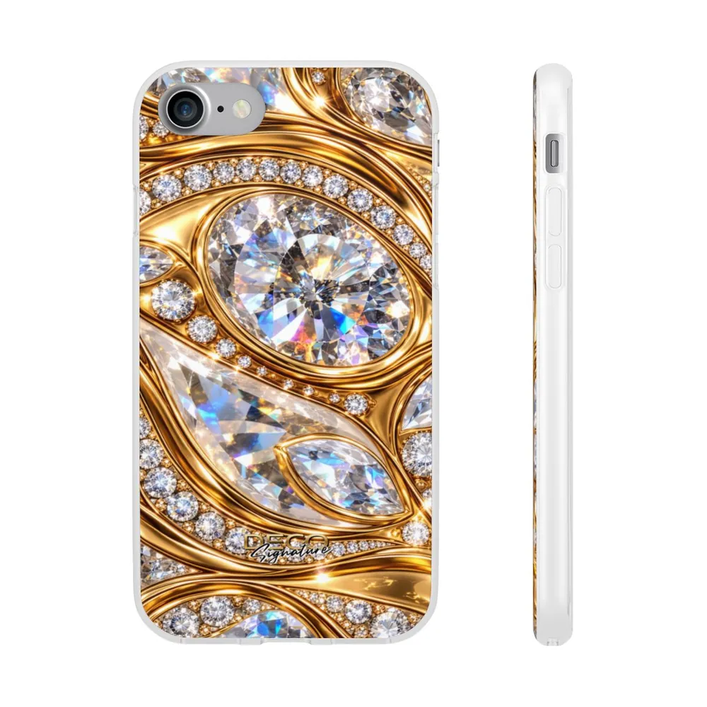 Luxury Liquid Gold & Diamonds DECO Signature Phone Case