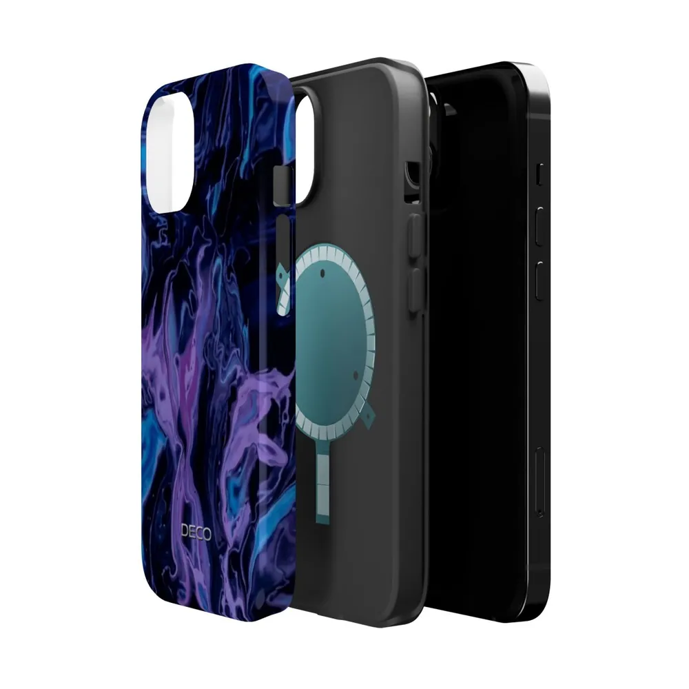 Deep Purple Swirl MagSafe Impact-Resistant Phone Case