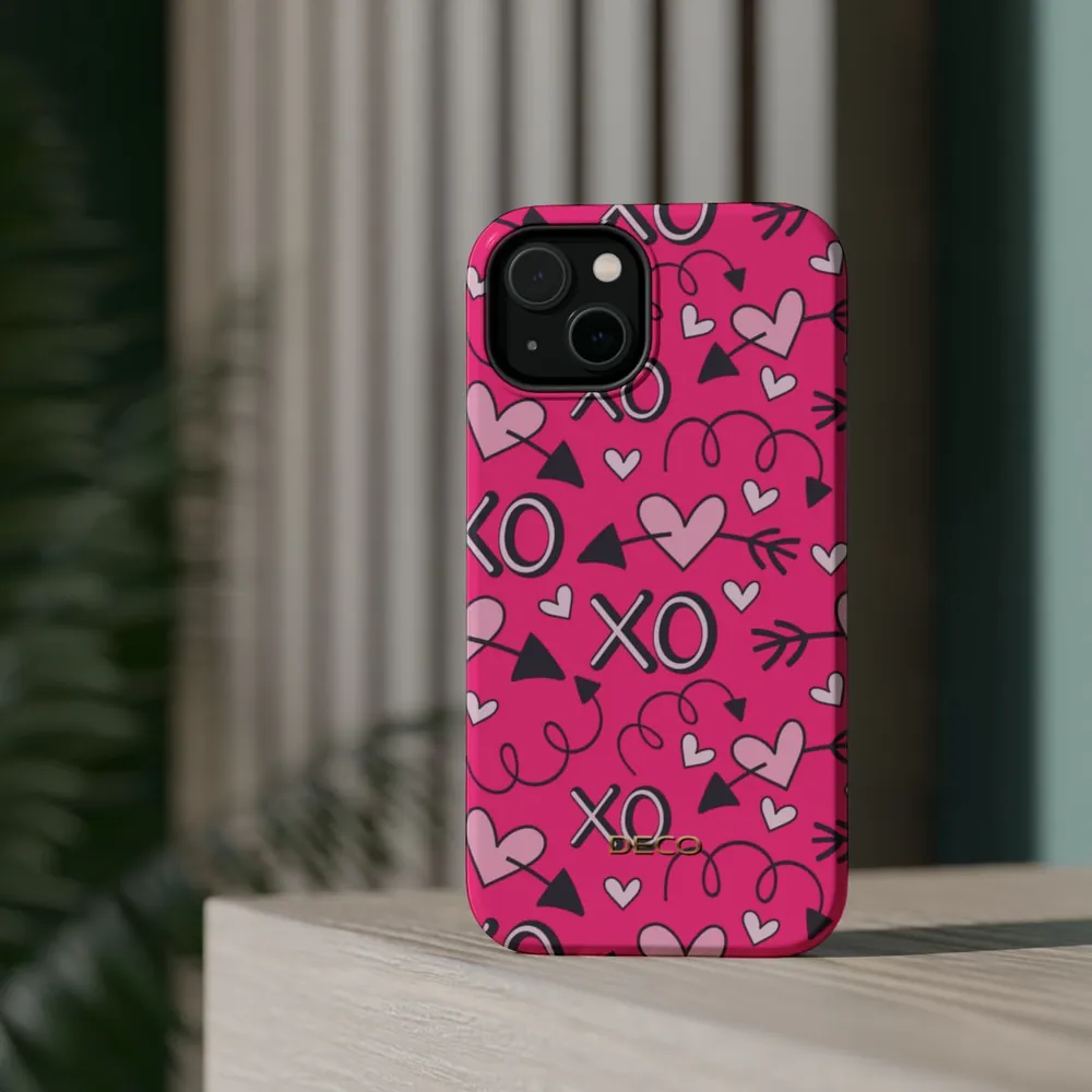 Hugs & Kisses Hearts MagSafe Impact-Resistant Phone Case