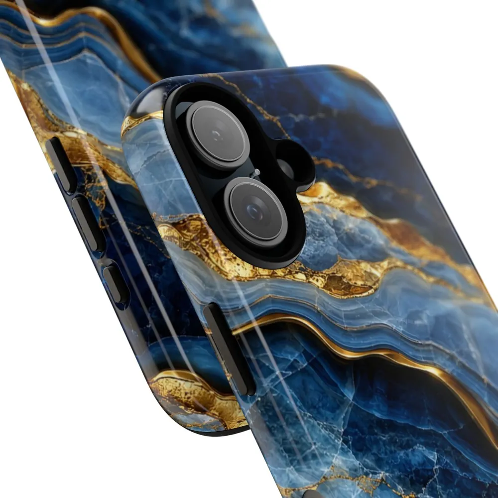 Luxury Textured Blue Onyx DECO Signature Tough Phone Case