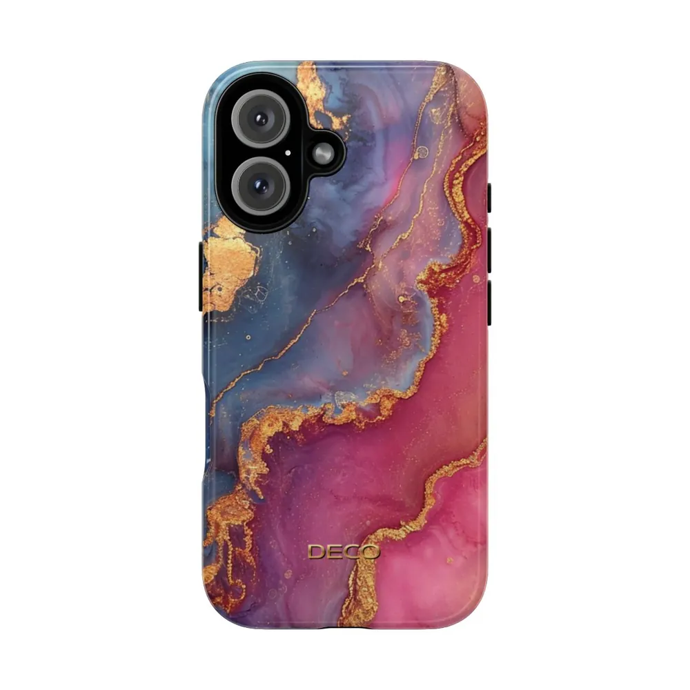 Pinks & Gold Watercolor Marble Tough Phone Case