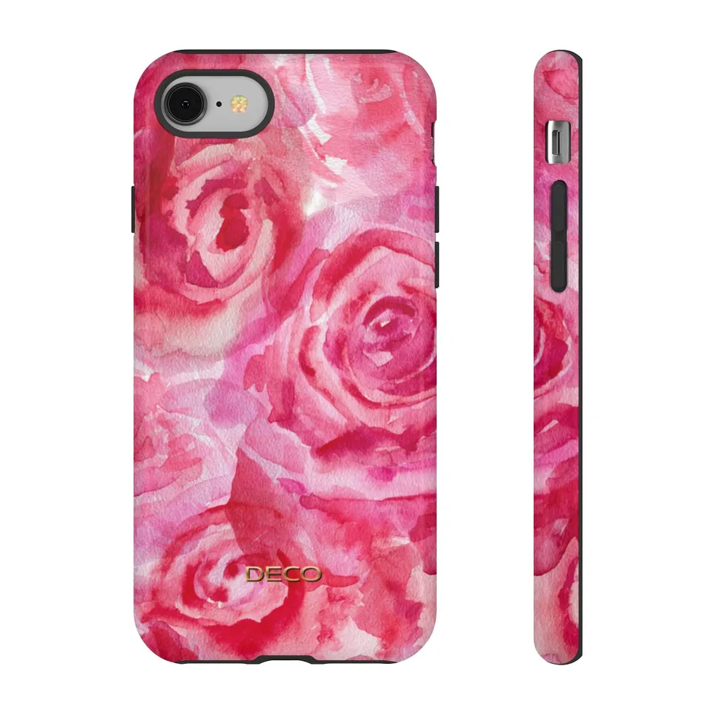 Watercolor Roses Floral Tough Phone Case