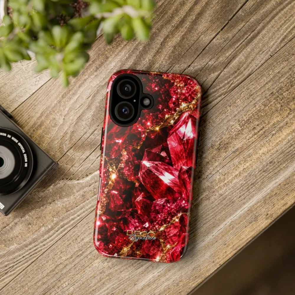 Luxury Sparkling Ruby DECO Signature Tough Phone Case