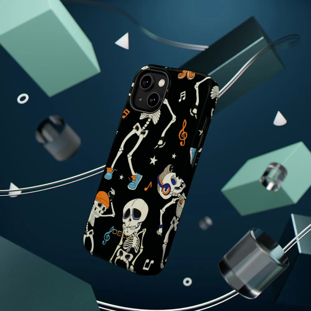 Dancing Skeletons Spooky Halloween MagSafe Impact-Resistant Phone Case