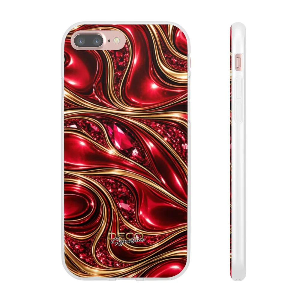 Luxury Liquid Gold & Ruby Reds DECO Signature Phone Case
