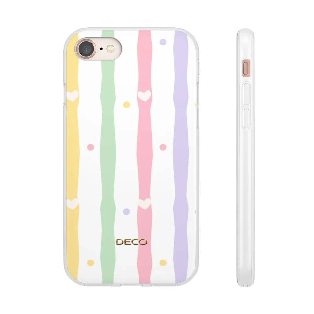 Pastel Heart Stripes Phone Case
