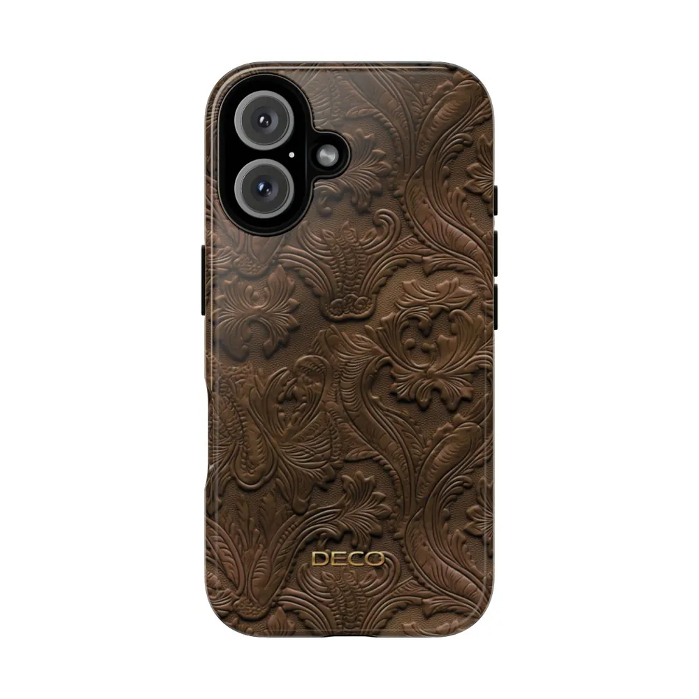 Classic Tooled Western Leather Tough Phone Case