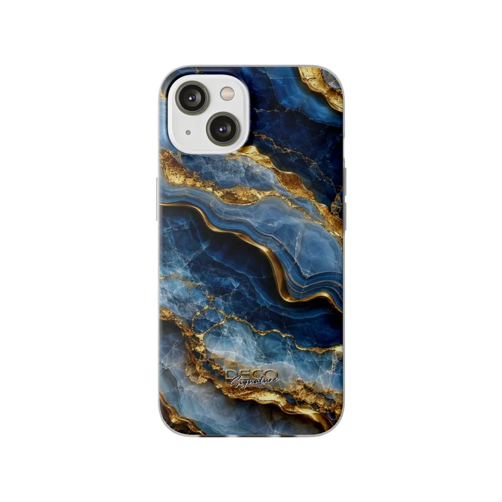 Luxury Textured Blue Onyx DECO Signature Phone Case