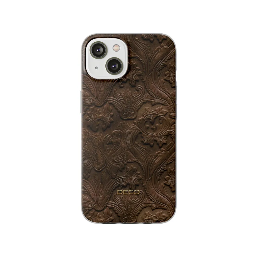 Classic Tooled Western Leather Phone Case