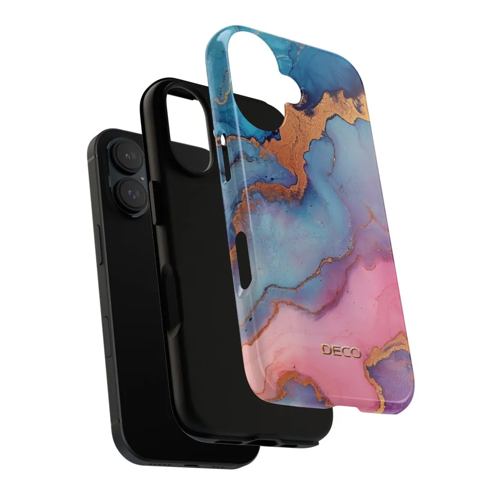 Gold Pink & Purple Watercolor Marble Tough Phone Case