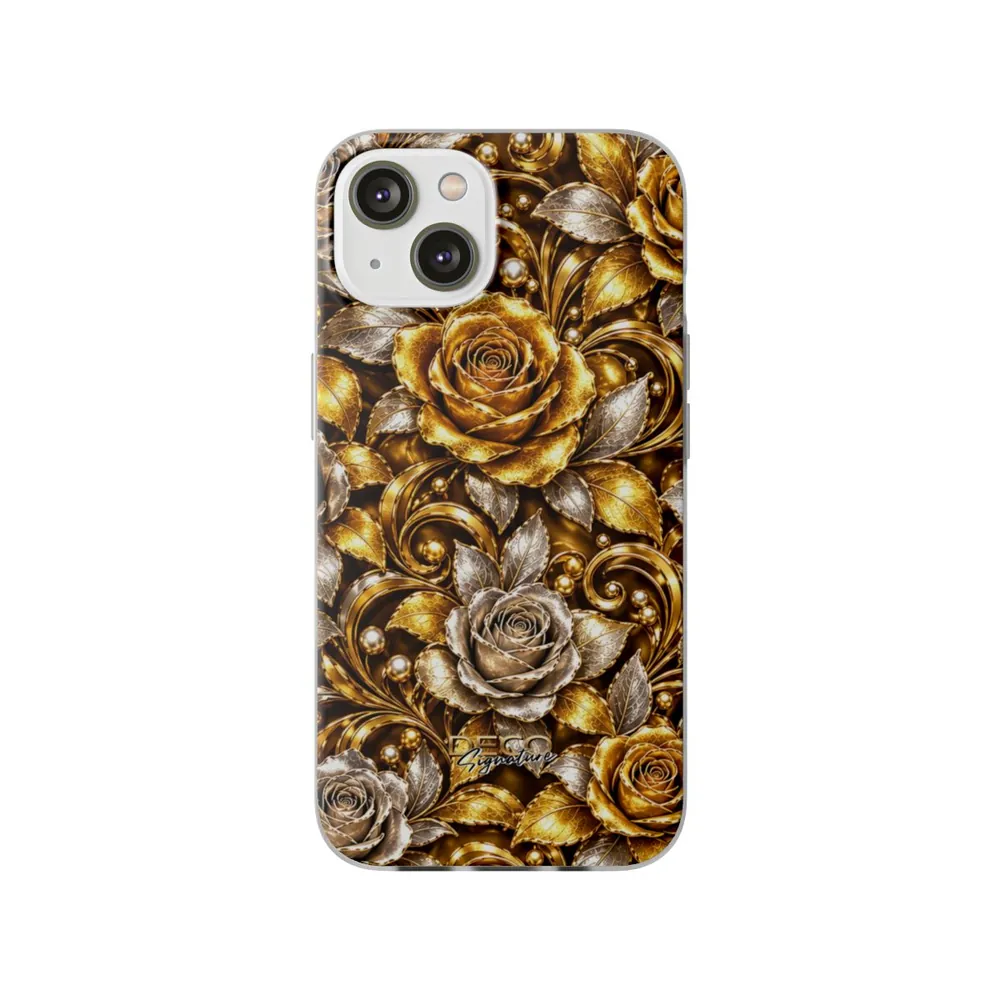 Luxury White & Yellow Gold Roses DECO Signature Phone Case
