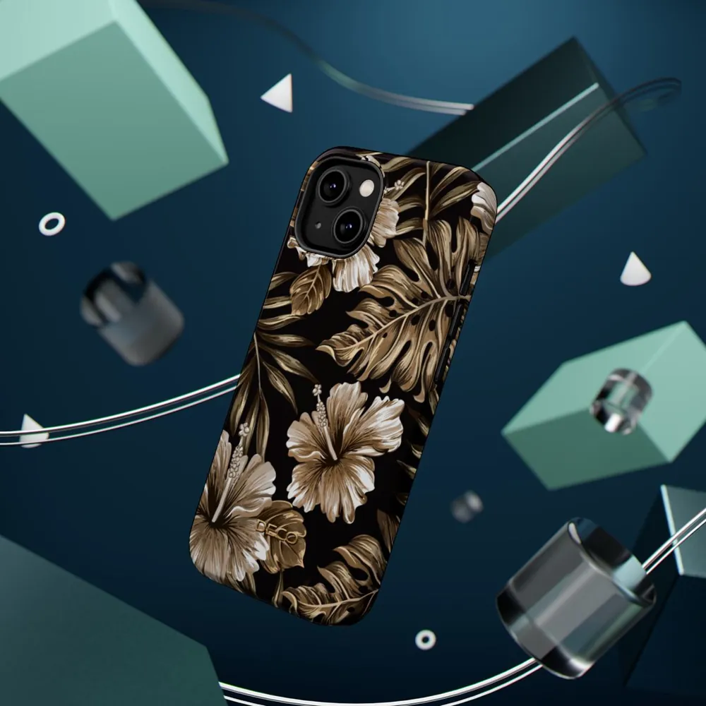 Deep Tropical Floral MagSafe Impact-Resistant Phone Case