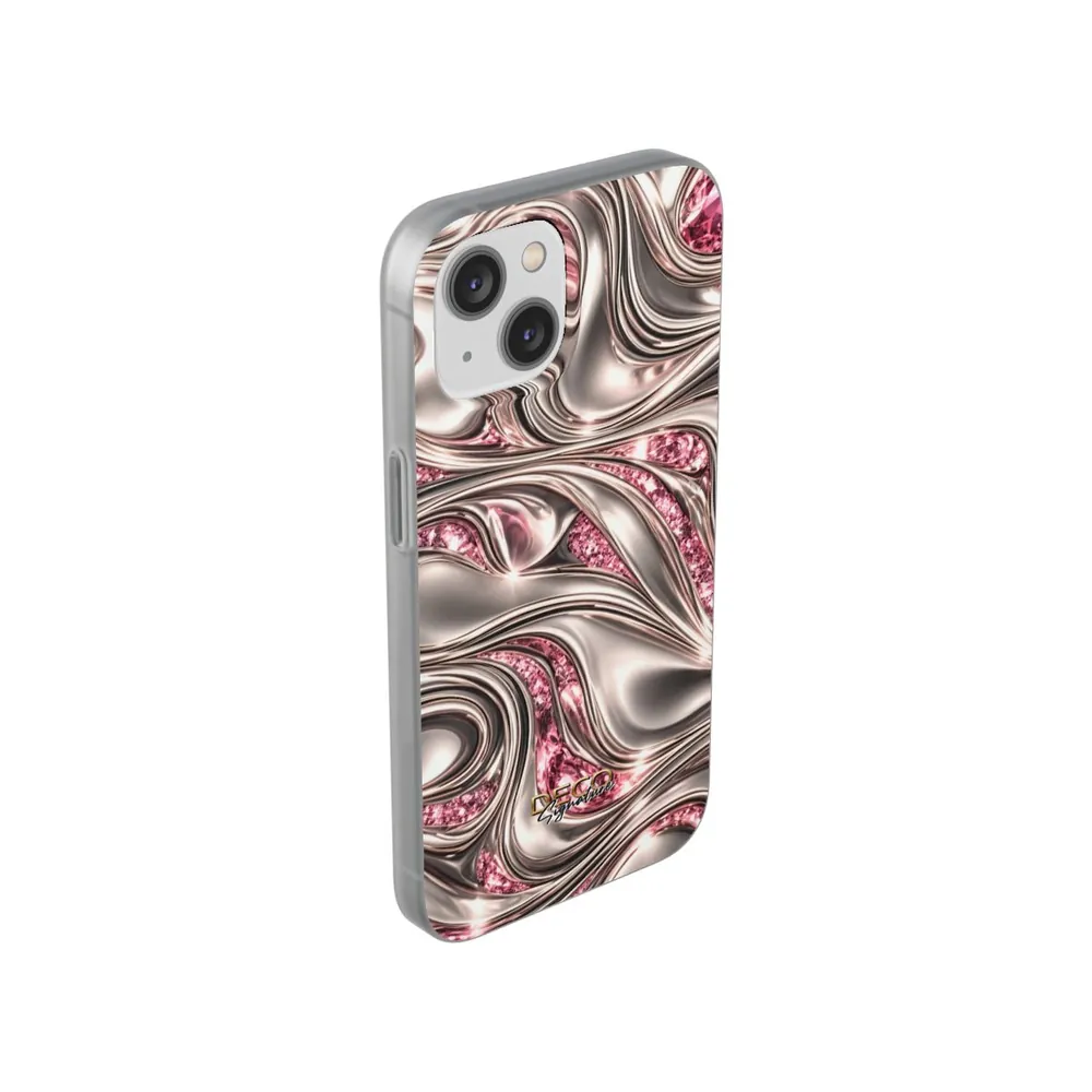 Luxury Liquid Platinum & Pink Diamonds DECO Signature Phone Case
