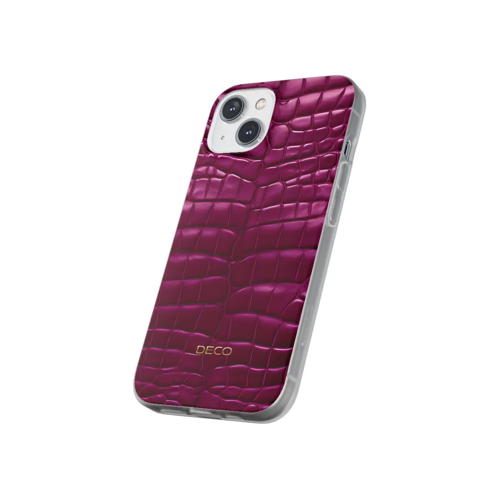 Deep Magenta Alligator Skin Phone Case