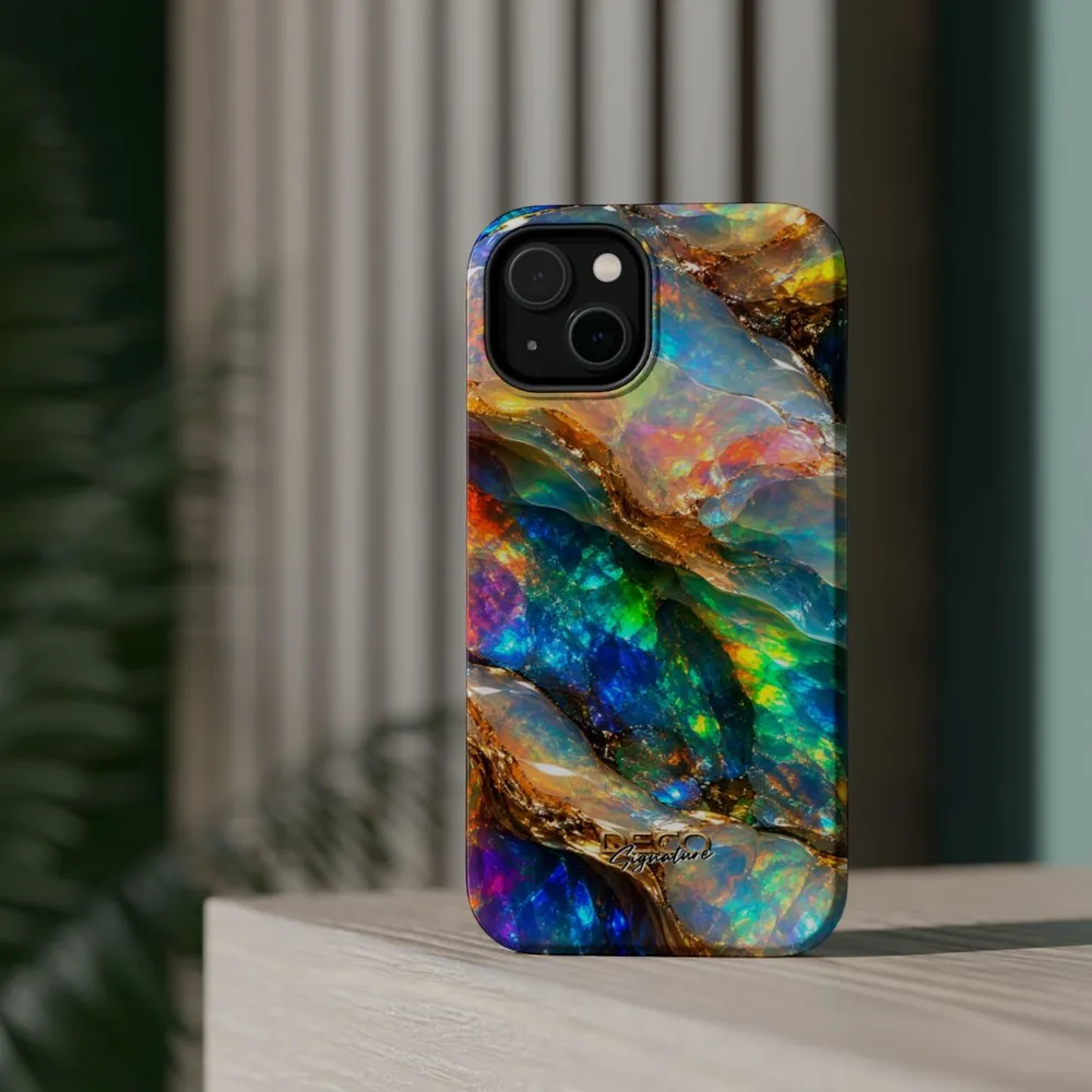 Luxury Vivid Opal DECO Signature MagSafe Impact-Resistant Phone Case