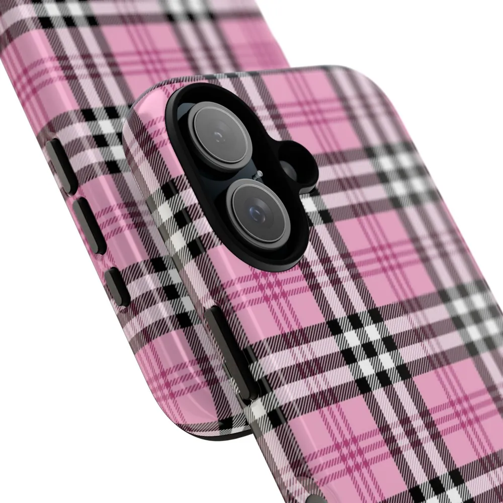 Pink Plaid Tough Phone Case