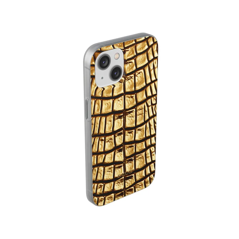 Gold Alligator Skin Phone Case