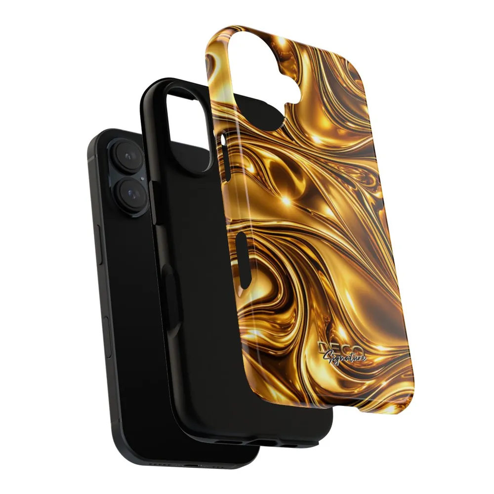 Luxury Liquid Gold DECO Signature Tough Phone Case