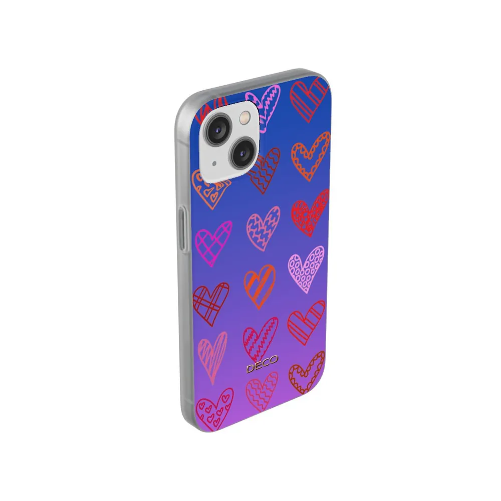 Rainbow Marker Hearts Phone Case