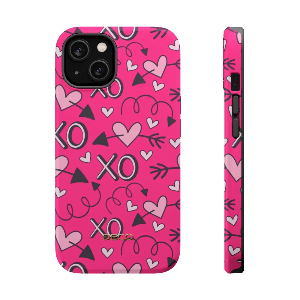 Hugs & Kisses Hearts MagSafe Impact-Resistant Phone Case