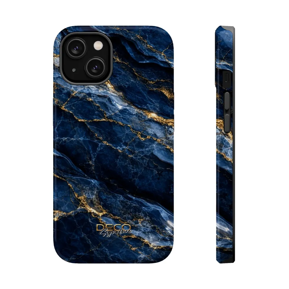 Luxury Sapphire Marble DECO Signature MagSafe Impact-Resistant Phone Case